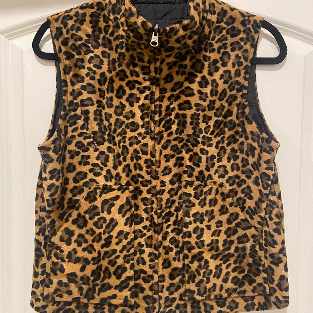 Gorgeous Reversible Dollhouse Leopard/Black Vest Small